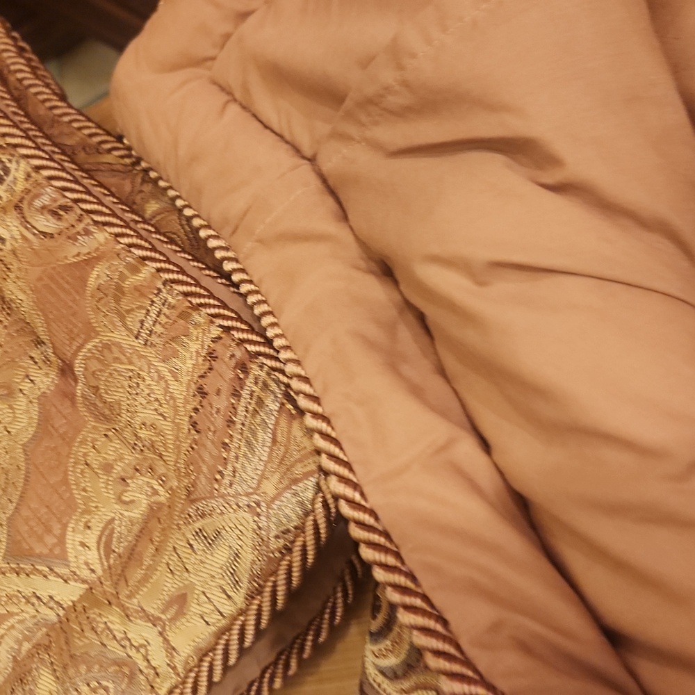 CROSCILL BEAUTIFUL RUST PAISLEY SET STANDARD SHAMS 27 X 21 - Picture 2 of 6